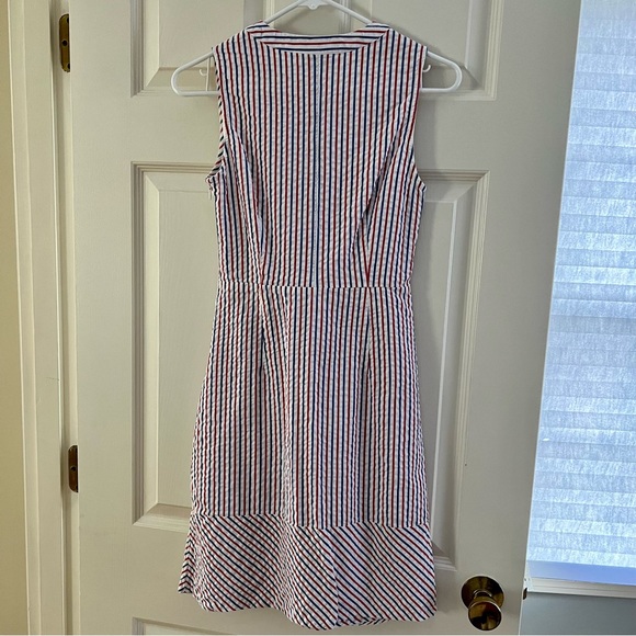 Vineyard Vines Firework Seersucker Tie Front Dress 00 🎆❤️🤍💙 - Picture 7 of 7